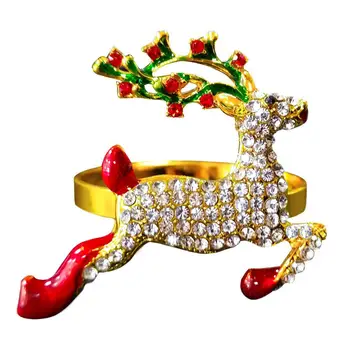 

6PCS Metal Christmas Napkin Christmas Napkin Ring Wedding Banquet Hotel Table Supplies Home Wedding Party Napkin Holders