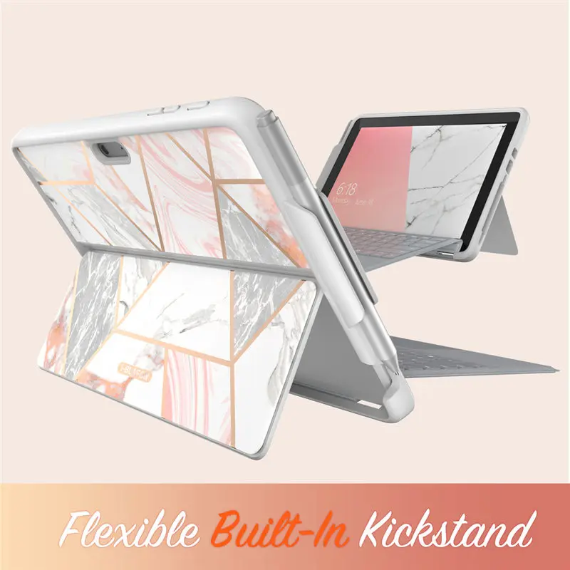 I-BLASON для Surface Go чехол 10 дюймов Cosmo мраморный Блестящий Защитный чехол-бампер с держателем для ручек, совместимый с клавиатурой