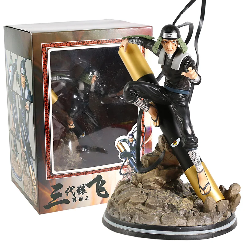 Наруто Shippuden Senju Hashirama Namikaze Minato Uzumaki Наруто Sarutobi Hiruzen Tsunade статуя ПВХ фигурка модель игрушки - Цвет: Sarutobi box