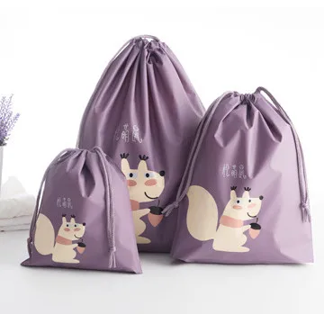 1pcs purple Милые животные печатных хранения водонепроницаемая Дорожная сумка Одежда багаж дети обувной игрушечный Прачечная белье Косметика Органайзер мешок - Цвет: 1pcs purple