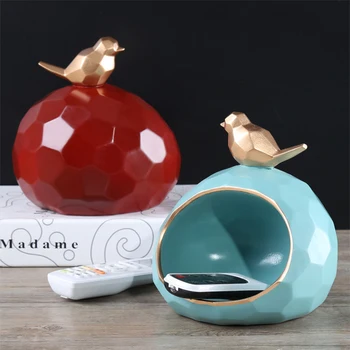 

European Style Bird's Nest Entrance Porch Key Storage Tray Decoration American Living Room Remote Control Fruit Item Storage Box