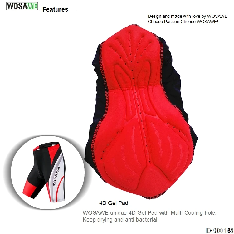 WOSAWE крутые Мягкие Гелевые велосипедные Шорты Roupa ciclismo анти-пот мужские горные MTB шоссейные велосипедные шорты Bermuda Ciclismo BC103