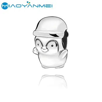 

925 Sterling Silver Beads Christmas Penguin Charm Fit Original Pandora Bracelets Women DIY Fashion Jewelry Gift