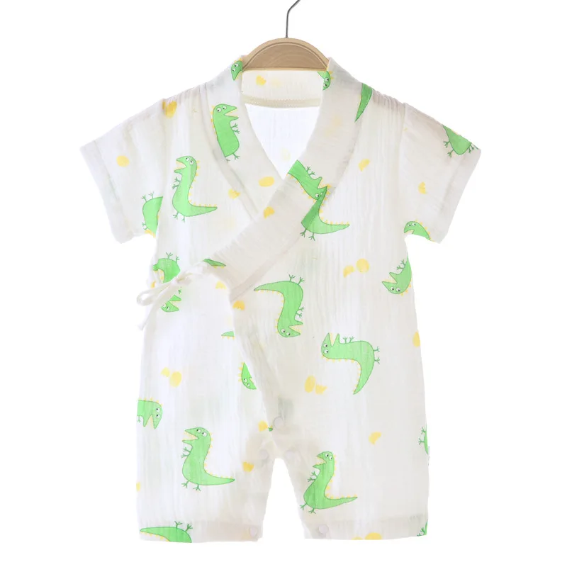 Summer Baby Girl Boys Rompers Jumpsuit Short-sleeved Floral Print  Baby Soft Rompers Newborn Infant Baby Kimono Playwear Clothes cheap baby bodysuits	 Baby Rompers