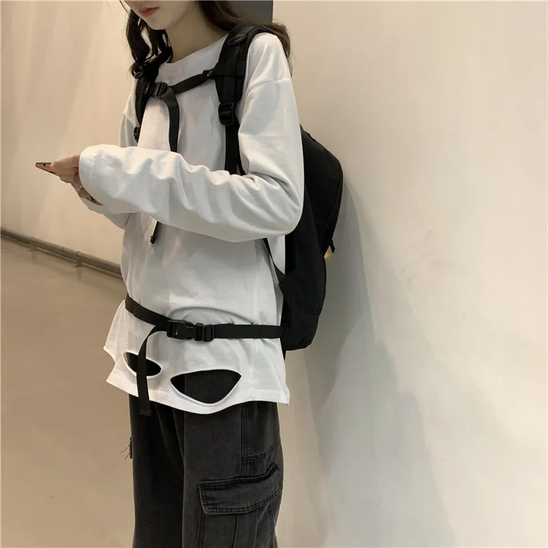 

Popular Brand Japanese-style Workwear Black And White with Pattern Cool Backpack Men's Large Capacity Sports High School Student