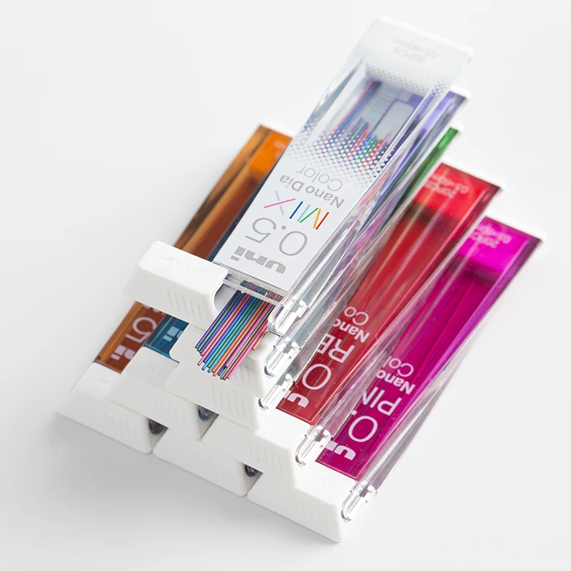 free ship 7 colors MIX 5 tube UNI-BALL Nano Dia-202NDC 0.5mm pencil leads 