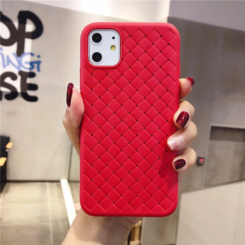 IMIDO креативный ультратонкий тканый узор протектор для iPhone 11 Pro Max x XR XS Max защита от падения мягкий клей для iPhone 7 8plus 6P