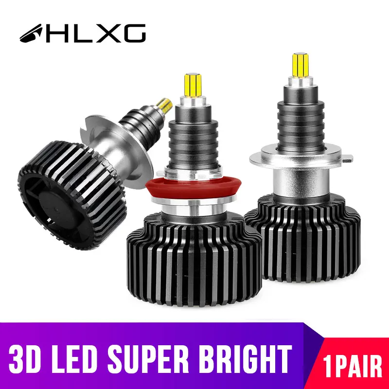 3D CSP H11 H7 Светодиодные Автомобильные фары лампы 9012 HIR2 H8 H3 H1 HB3 9005 9006 Противотуманные