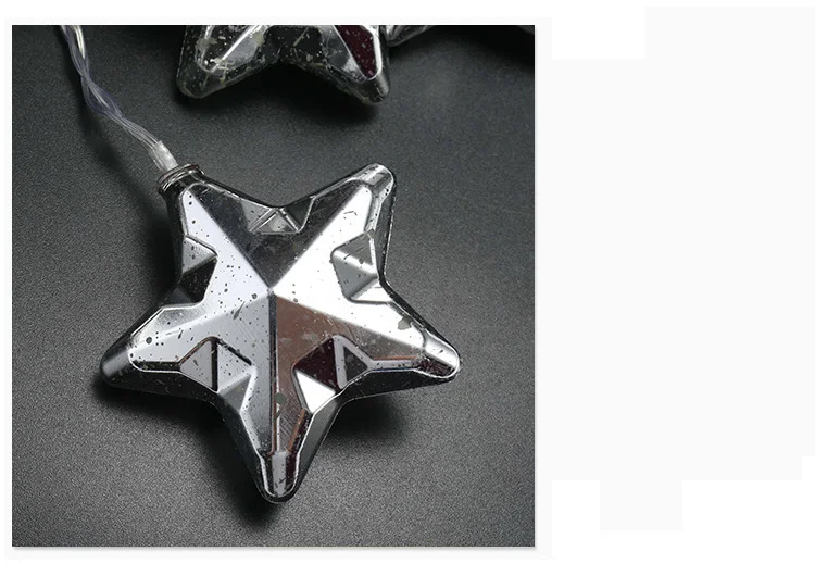 Platinum Silver Geometric Stars Battery Usb String Lights 3M Led Decor For Christmas Garland On The Window adornos de navidad