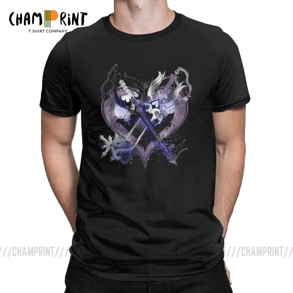 Kingdom Hearts T-Shirt Men Oathkeepeer And Oblivion Videogame Short Sleeve Novelty Tees Crewneck 100% Cotton Clothes 6XL T Shirt | Мужская