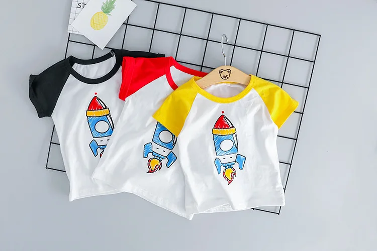 Baby Boys Clothing Sets Cute Summer Rocket T-Shirt Toddler Clothes Suit for Kids Outfits Denim Shorts Outfit Infant Boy Clothes (11)