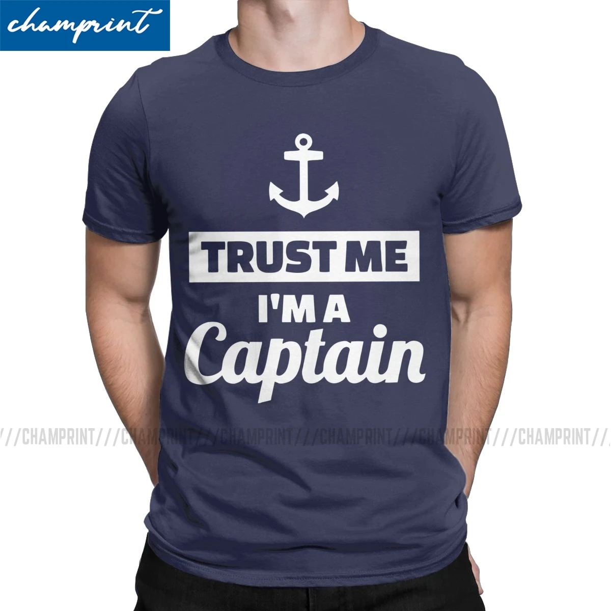 Футболка мужская хлопковая с круглым вырезом надписью Trust Me I'm A Captain | Мужская