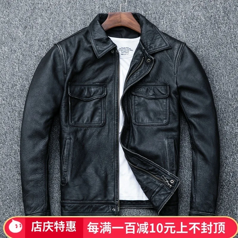 Верхний слой из воловьей кожи каменная мельница старая Кожаная Мотоциклетная