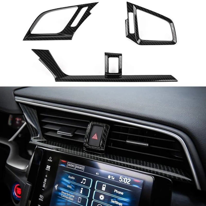 Для 10Th Gen Civic ABS углеродное волокно стиль центральной консоли вентиляционное отверстие ветровой розетки отделка интерьера наклейки для Honda Civi