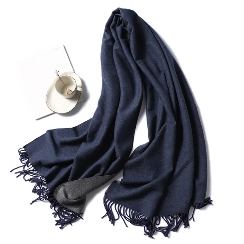 Модный однотонный популярный акриловый шарф, теплый Гладкий удобный гибкий тканевый платок для женщин, леди, зима-осень