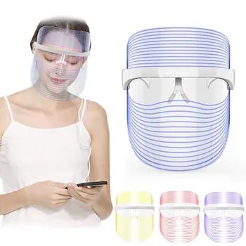 

3 Colors LED Light Photon Therapy Face Mask Anti-anging Acne Wrinkle Remover Facial SPA Instrument Treatment Beauty Care Device