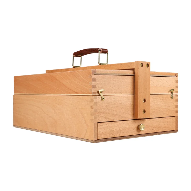

Multifunctional Wood Sketchbox Easel, Paint Palette, Portable Beechwood Sketchbox Artist Desktop Case Box For Art Supplies