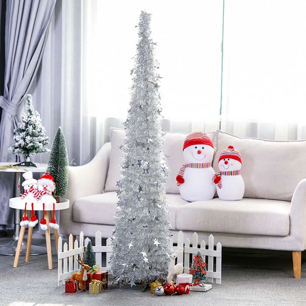 

DIY Home Decor Sequin Party Portable Plastic Holiday Christmas Tree Festival Gift Office Ornament Delicate Folding
