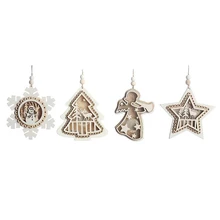 1 шт., Деревянный светильник, Рождественские Подвески, светящаяся Рождественская елка, украшение в виде капли, праздничное Домашнее освещение для украшения рождественской вечеринки