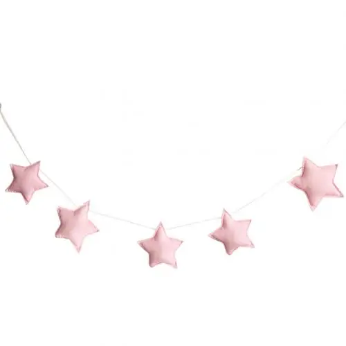 Скандинавские фетровые тканевые гирлянды со звездами, вечерние баннерные палатки, коврик для кровати, для детской комнаты, украшение для детской комнаты, Настенный декор - Цвет: Розовый