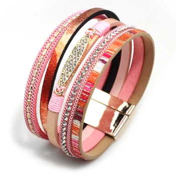 

Fashion Multilayer Multicolor Bohemian Style Alloy Magnetic Clasp Ladies Bracelet Jewelry