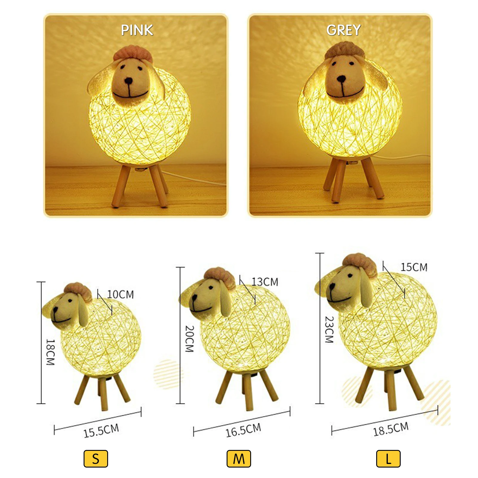 Dimming LEDs Night Light for Kids Cute Sheep Remote Controller Yarn-ball Lampshade Moon Lamp Nursery Lamp USB Baby Night light