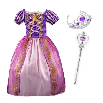 

Princess Dress Children's Halloween Party Costume Tangled Prom Dress Fantasia Role-play Princess Dress Up Fairy Frock For Girls