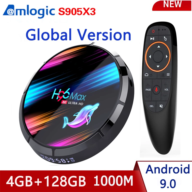 Приставка Смарт-ТВ H96 MAX X3 Android 9 0 8K 4 + 128 ГБ 2 ГГц Wi-Fi | Электроника