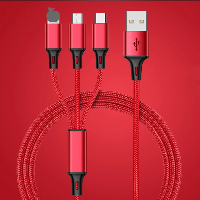 3 в 1 USB кабель для мобильного телефона Micro usb type C зарядный кабель для iPhone зарядный кабель Micro зарядный usb-шнур