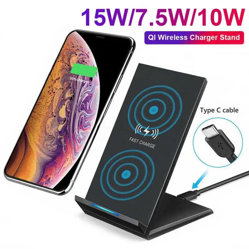 Беспроводное зарядное устройство 15 Вт Qi для iPhone X XS 8 XR Samsung S9 S10 S8 S10E быстрая
