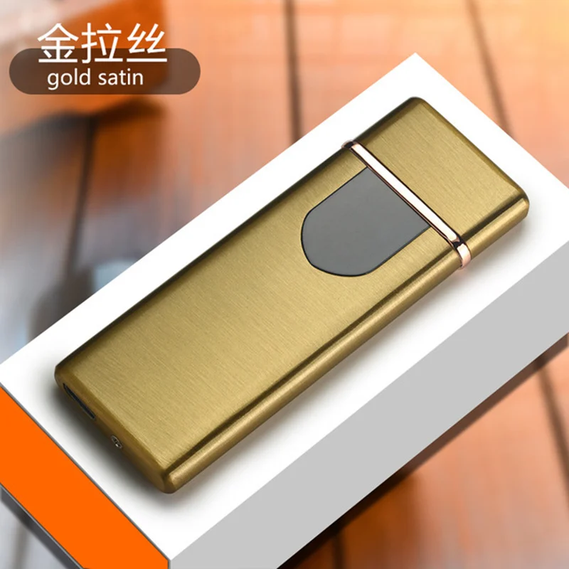 01 USB перезаряжаемая тонкая Электронная зажигалка с сенсорным экраном, зажигалки для сигарет, маленькая ветрозащитная беспламенная плазменная Зажигалка cadeau homme - Цвет: 01