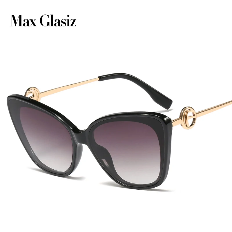 Max Glasiz трендовые солнцезащитные очки Cateye, женские модные металлические дужки с круглыми украшениями, солнцезащитные очки, женские солнцезащитные очки кошачий глаз, UV400