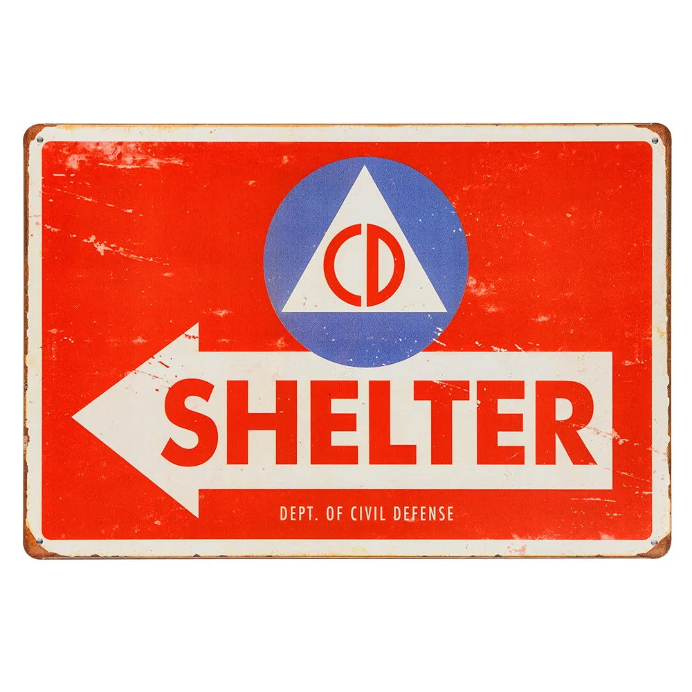 

Vintage SHELTER Retro Tin Sign Home Pub Bar Decor Wall Decor Outdoor Poster