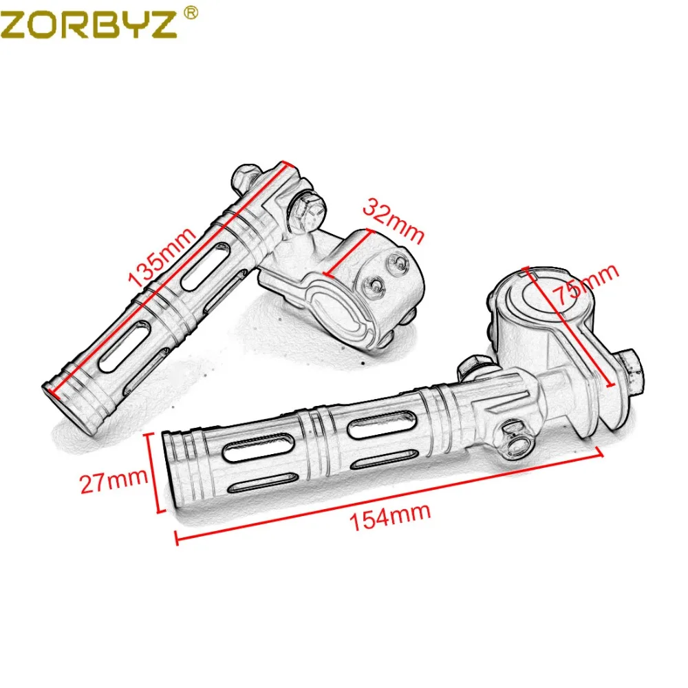 ZORBYZ мотоцикл черный 1 1/" 32 мм шоссе бар Защита двигателя подножки Крепление зажим подножки для Harley
