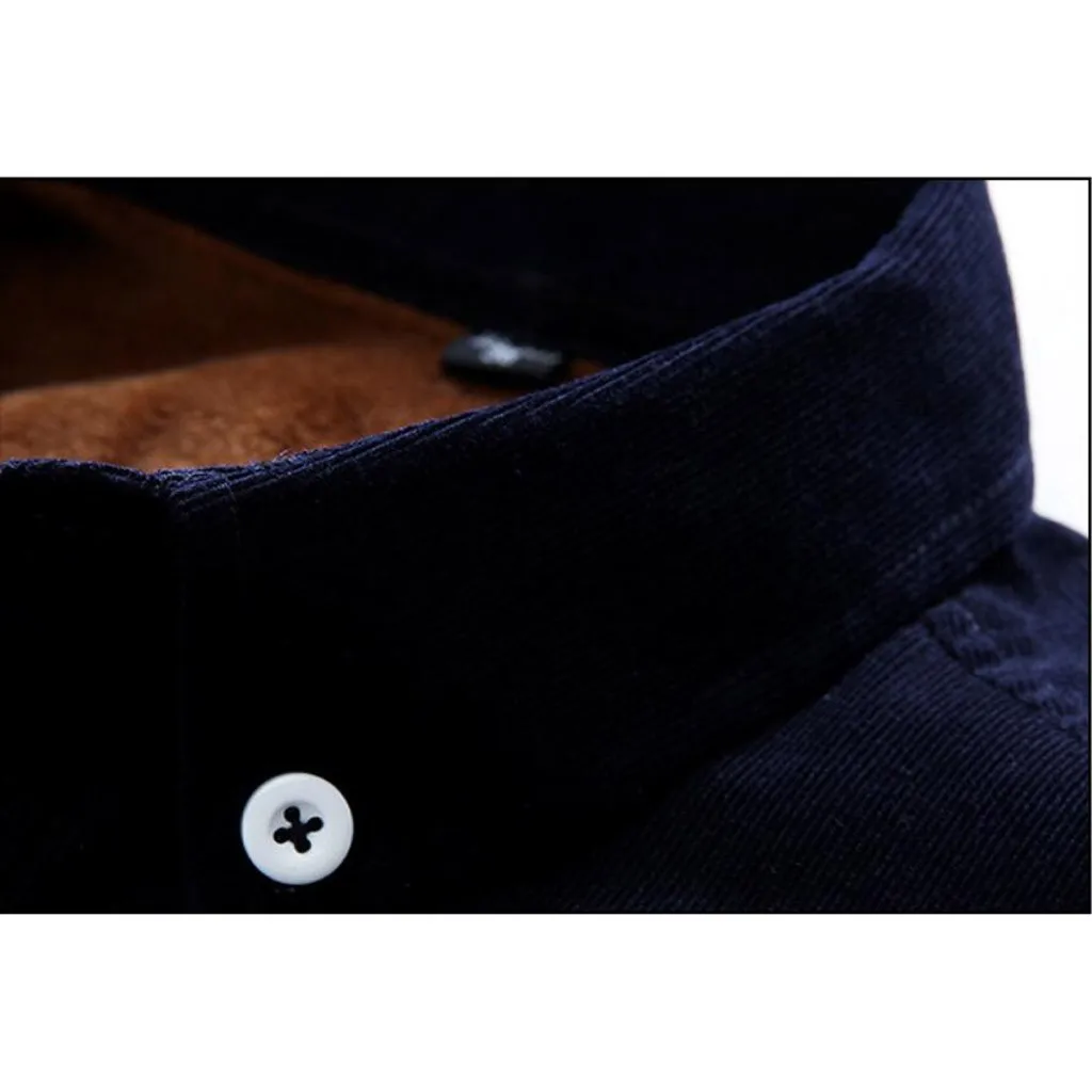 Мужские рубашки camisa, короткий стиль, Вельветовая однотонная теплая рубашка, мужская повседневная приталенная блуза с длинным рукавом, уличная одежда, hombre W1025