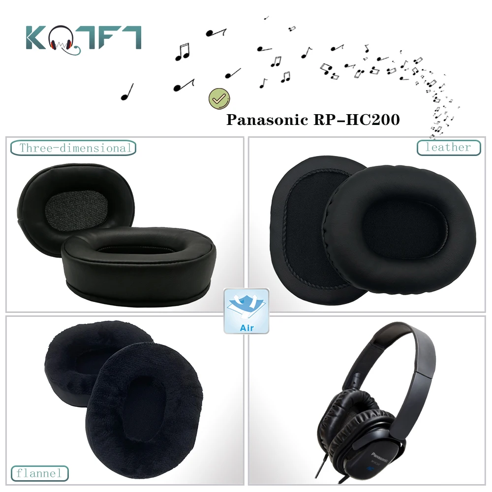 

KQTFT 1 Pair of Velvet leather Replacement EarPads for Panasonic RP-HC200 Headset Earmuff Cover Cushion Cups