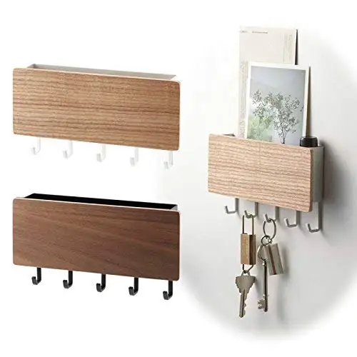 

Magnet Key Hook with Tray, Key Hanger Holder RIN Wall Mounted Home Decor Keys Storage Box Letter Sorter Debris Organizer Rack