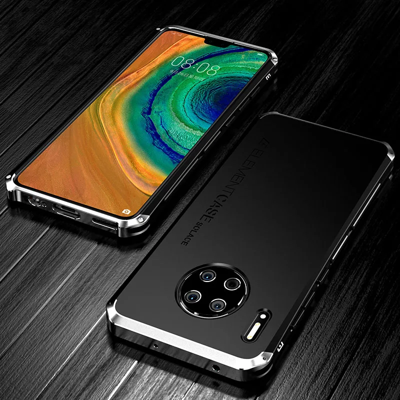 Чехол LONGNEWS для huawei mate 30 Pro, металлическая алюминиевая рамка, PC чехол s для huawei mate 30, чехол, скраб для телефона, защитное стекло - Цвет: Золотой