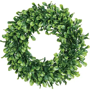 

Hot 42cm Artificial Green Leaves Wedding Wreath Home DecorGarland Showcase Front Door Wall Decoration Flores Fleur Artificielle