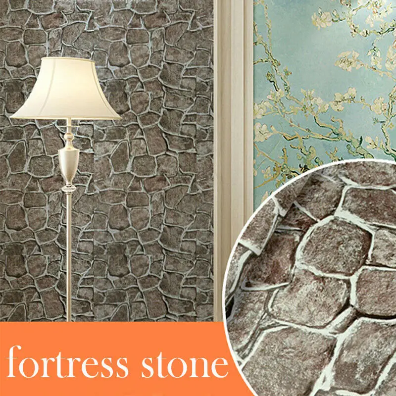 Fortress Stone Настенный бумажный стикер домашний Декор 3D ПВХ водонепроницаемый самоклеящийся 45 см* 10 м рулонная бумага кухня спальня гостиная ТВ фон - Цвет: Fortress Stone