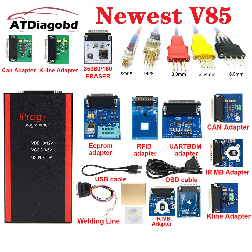 v85 Hot Iprog + Iprog Pro compatible con IMMO + correcci&oacute;n de kilometraje reinicio de Air`bag hasta el a&ntilde;o car car diagnostic device