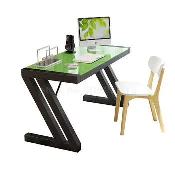 

Tempered glass computer desk desktop home desk learning desk writing desk simple bedroom living room table