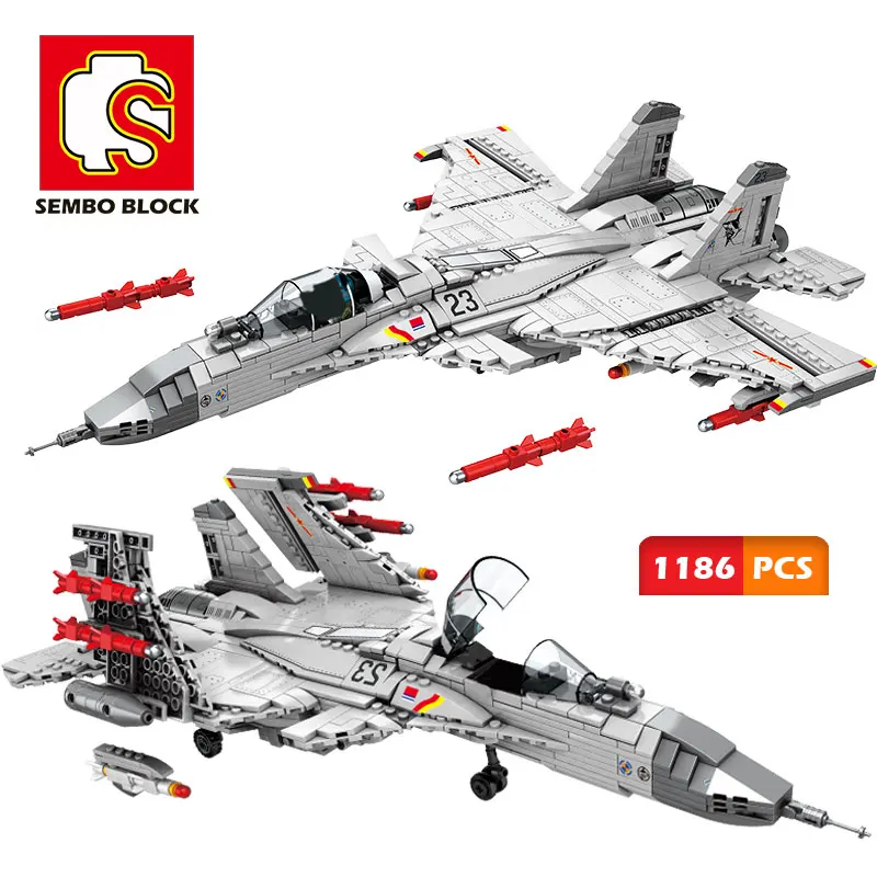 

SEMBO 1186pcs Military Fighter Aircraft Building Block City Creator technic Airplane Figure Toys Bricks Army Plane Boys Kid Gift
