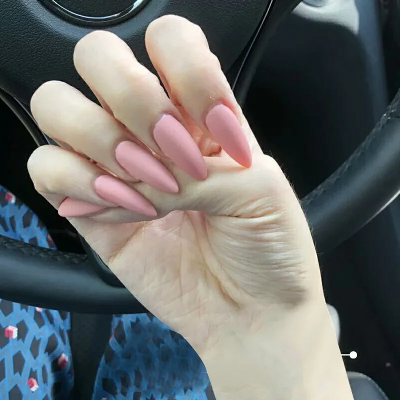 Nusx Matte Pure Color False Nails Popular Designs Glue Long Tip Patch Artificial Nail Chip Extensions 2