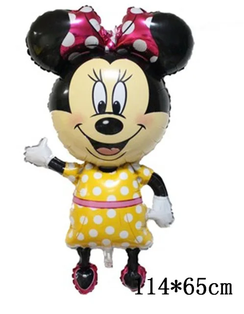 112cm Giant Mickey Minnie Mouse Balloon Cartoon Foil Birthday Party Balloon Kids Birthday Party Decorations Classic Toys Gift - Цвет: Розовый