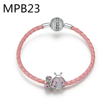 

MPB2 Fashion Silver Charms Bracelet Bangle For Women Crystal Flower Fairy Bead Fit Brand Bracelets DZ