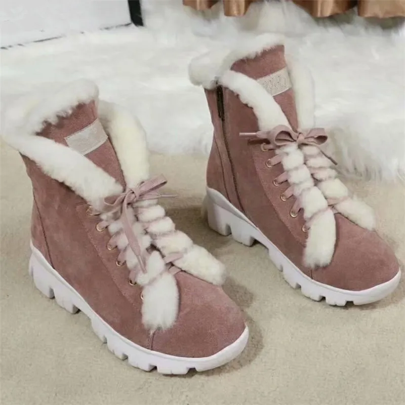 Женские ботинки на меху; женские зимние ботинки на низком каблуке; Zapatos De Mujer; ботильоны с круглым носком; замшевые ботинки