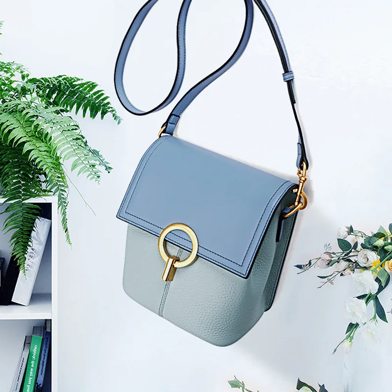 

Women's bag 2019 new summer leather bucket bag fashion network red envelopes broadband oblique shoulder bag fashion bag