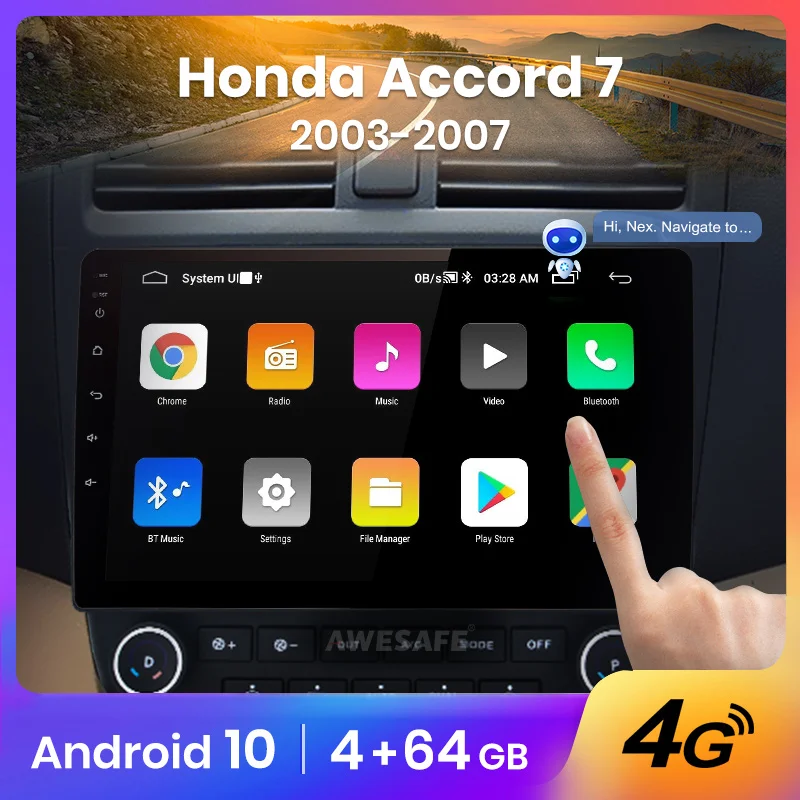 Автомагнитола AWESAFE 2 din Android для Honda Accord 7 2003-2008 Carplay 4G GPS | Автомобили и мотоциклы