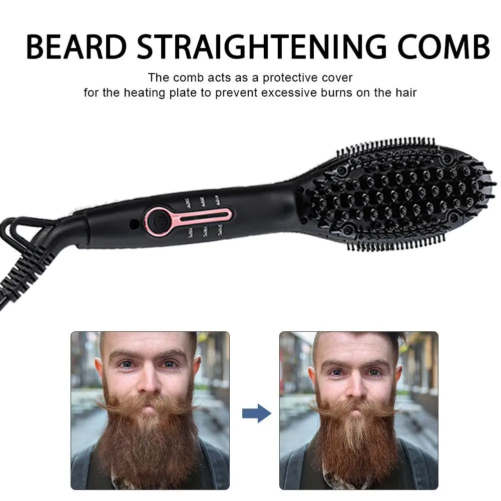 Выпрямитель для бороды плоский утюжок Расческа выпрямитель волос
